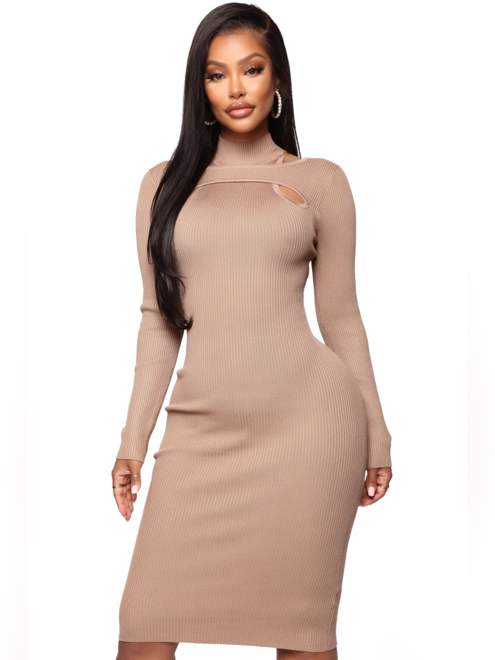 Tan Midi Dress